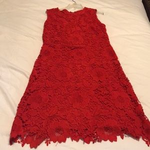 Red lace dress